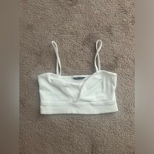 cute white crop statement top